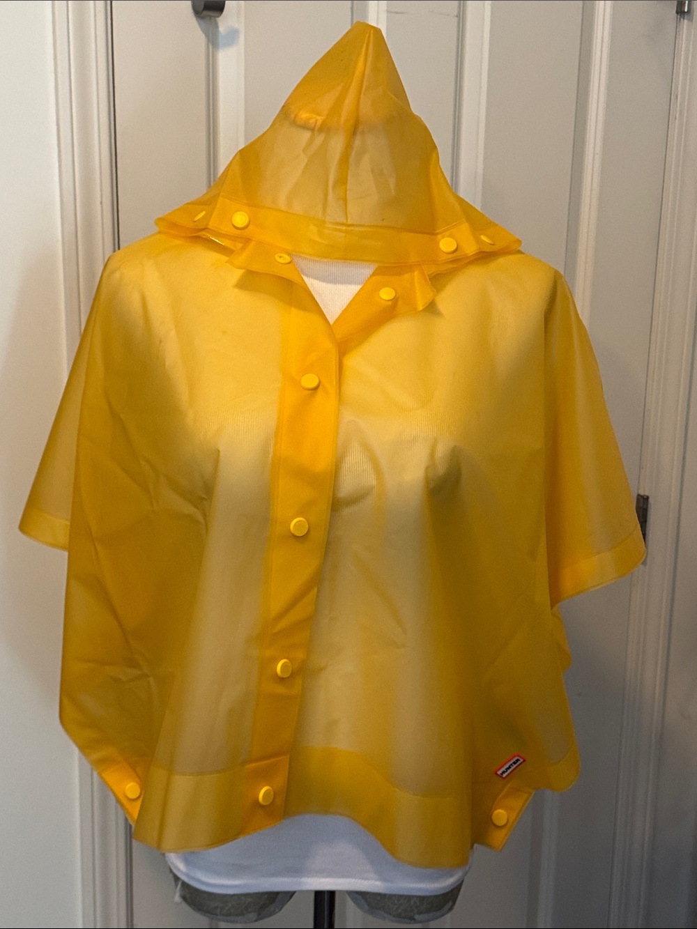 Hunter Bright Yellow Hooded Rain Poncho